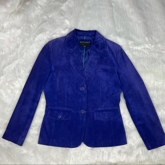 Bernardo Purple Suede Blazer Medium - Picture 2 of 13